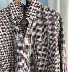 Alan Flusser Bright Plaid Men’s Button Down